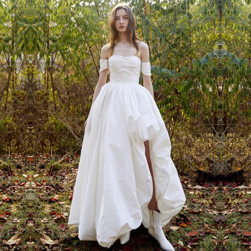 Photography Lighting Basics - One Shoulder Strapless Simple Wedding Dress