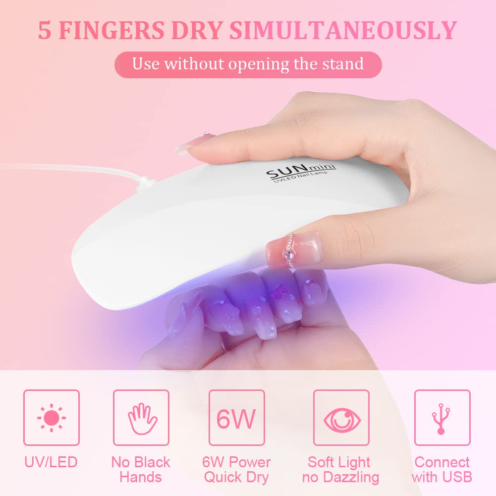 Portable 6 LED UV Nail Lamp 6W - Photography Lighting Gels ulasan dan harga