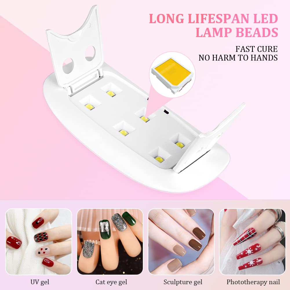 Portable 6 LED UV Nail Lamp 6W - Photography Lighting Gels ulasan dan harga