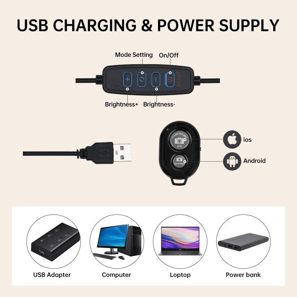16cm/26cm/30cm LED Selfie Ring - Photography Lighting With Umbrella ulasan dan harga