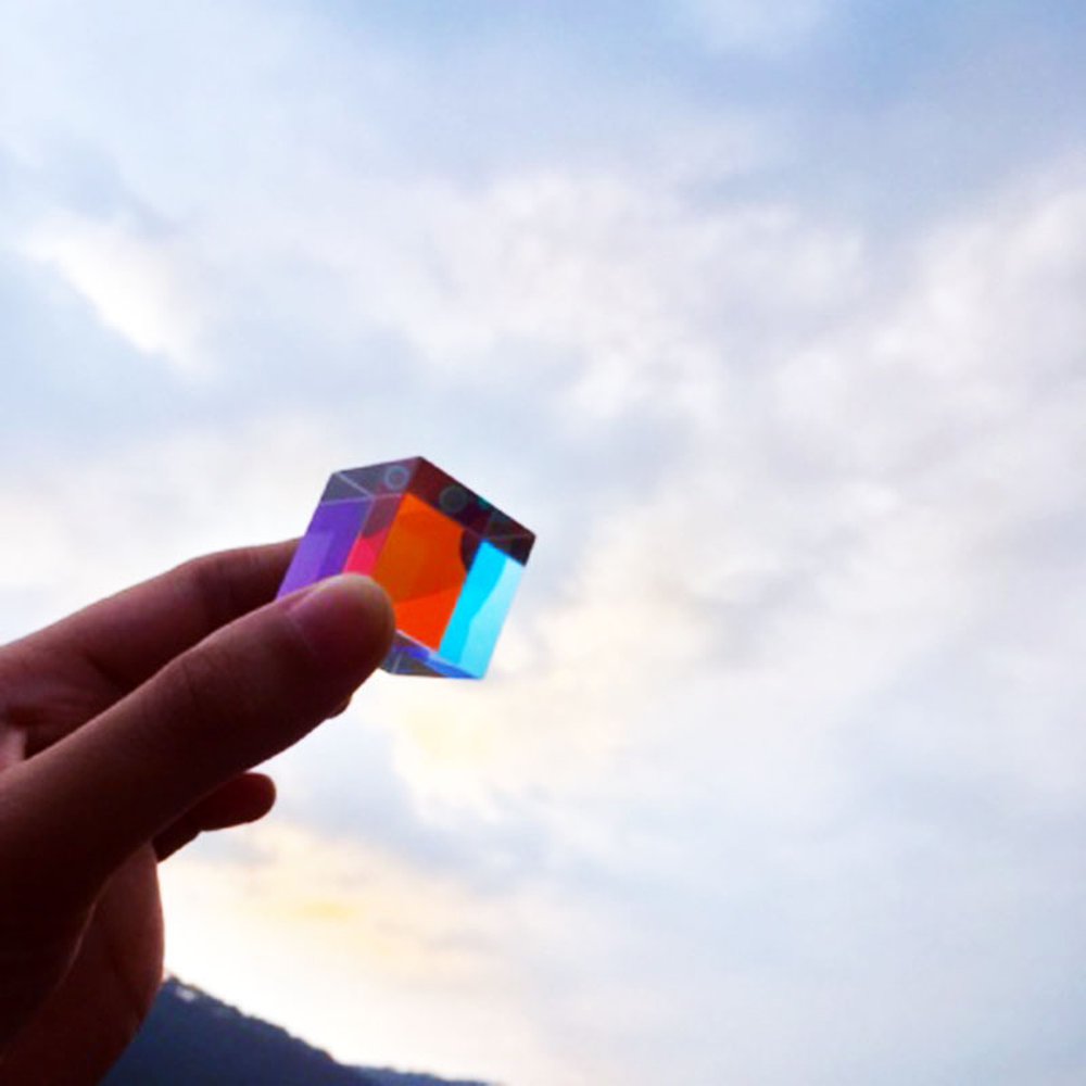 Glass Cube 12.7mm Dichroic Pri - Lighting Glass Photography ulasan dan harga