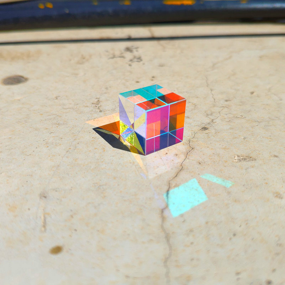 Glass Cube 12.7mm Dichroic Pri - Lighting Glass Photography ulasan dan harga