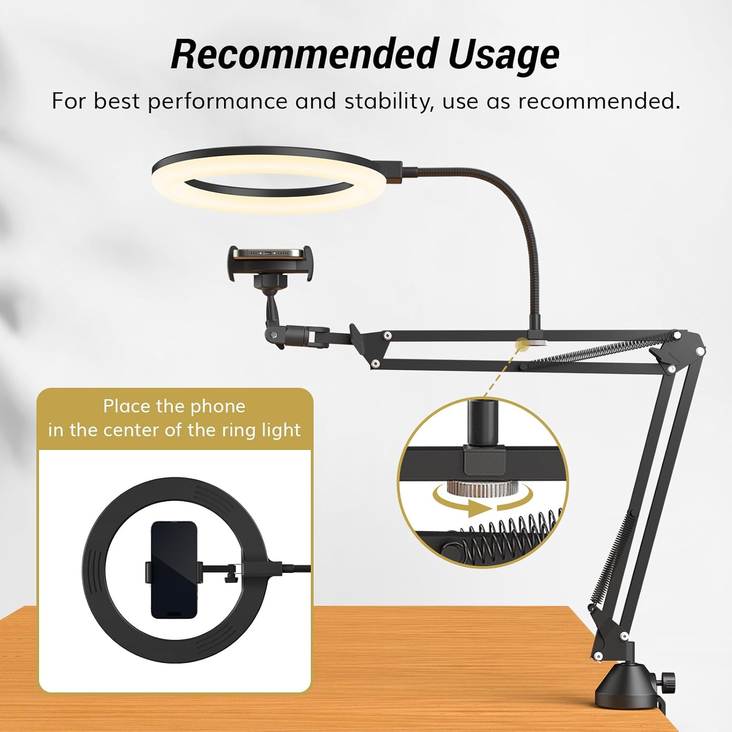 Ring Light with Stand and Phon - Photography Lighting With Umbrella ulasan dan harga
