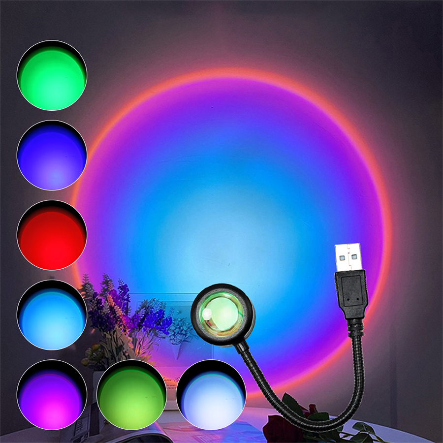 Mini LED Sunset Lamp USB Proje - Photography Lighting Diy ulasan dan harga