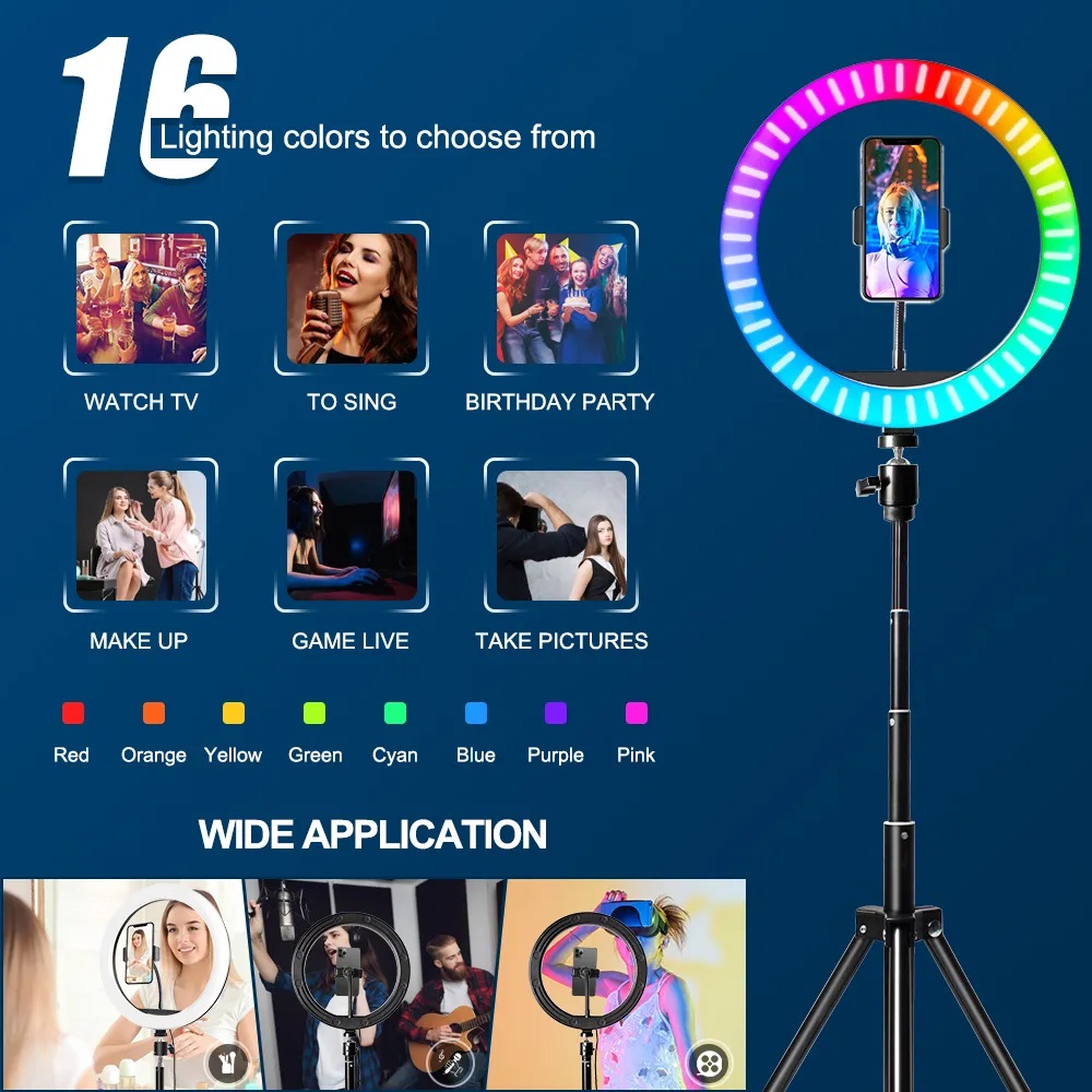 10 Inch RGB Ring Light With Re - Photography Lighting With Umbrella ulasan dan harga