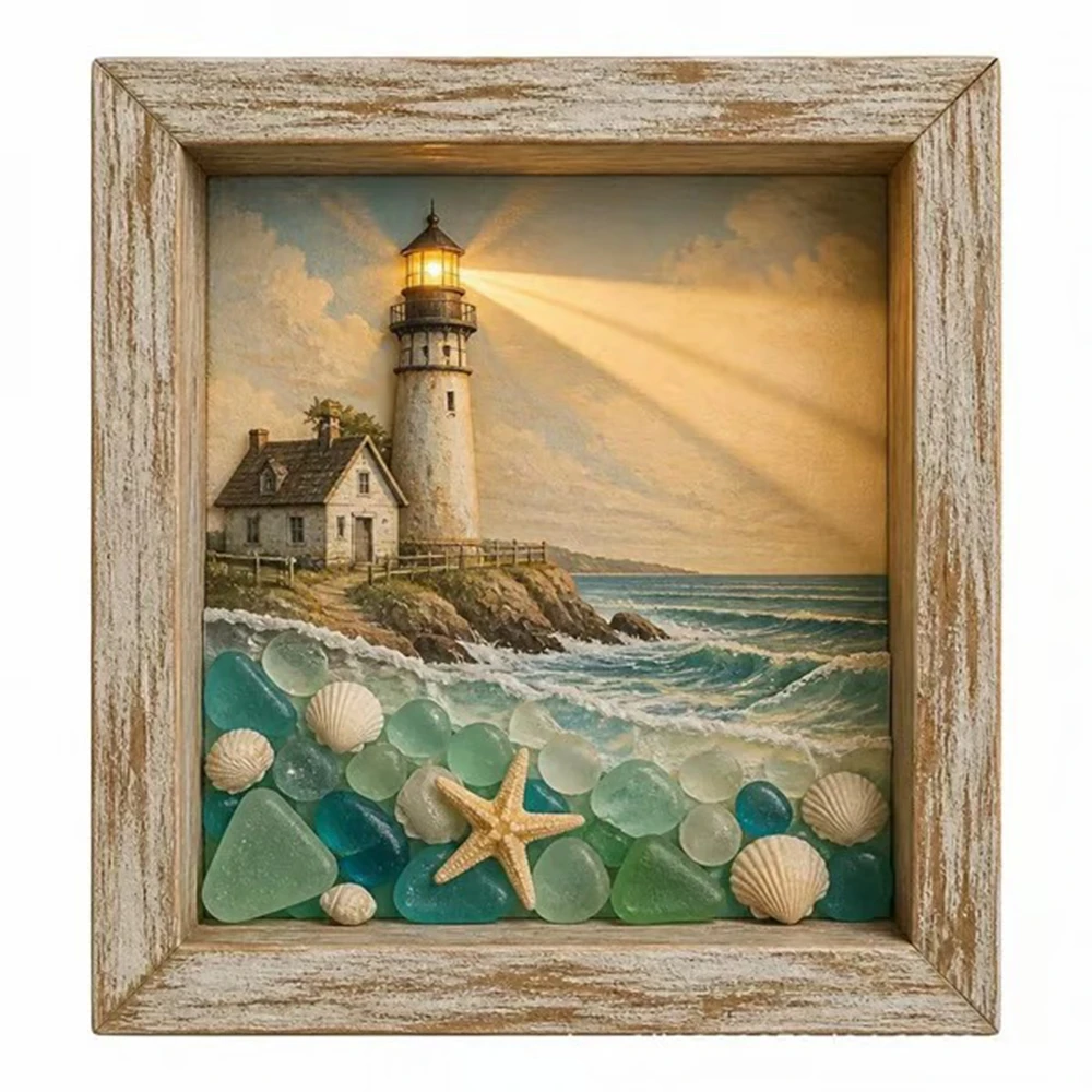 Sea Glass Art Painting with LE - Photography Lighting Diy ulasan dan harga