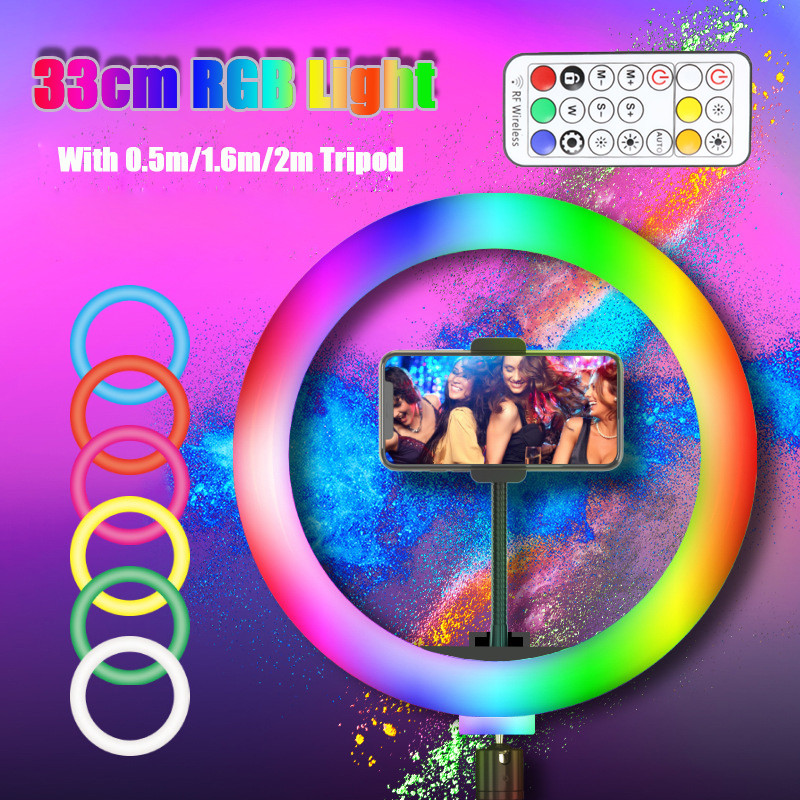 13inch RGB Led Selfie Ring Lig - Photography Lighting Circle ulasan dan harga