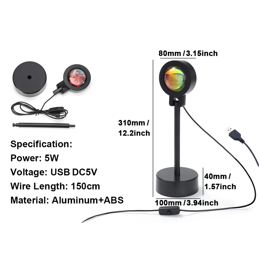 Sunset Projector LED Light USB - Lighting Glass Photography ulasan dan harga