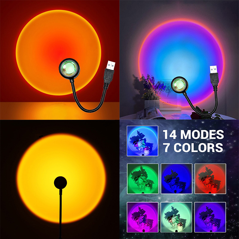ZK40 LED Sunset Lamp Nightligh - Photography Lighting Diy ulasan dan harga